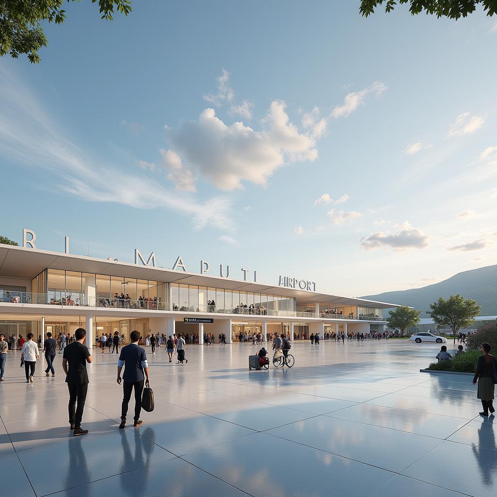 Artist's rendering of the Bilaspur Airport terminal