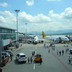 Aerial View of a Busy Borneo Airport