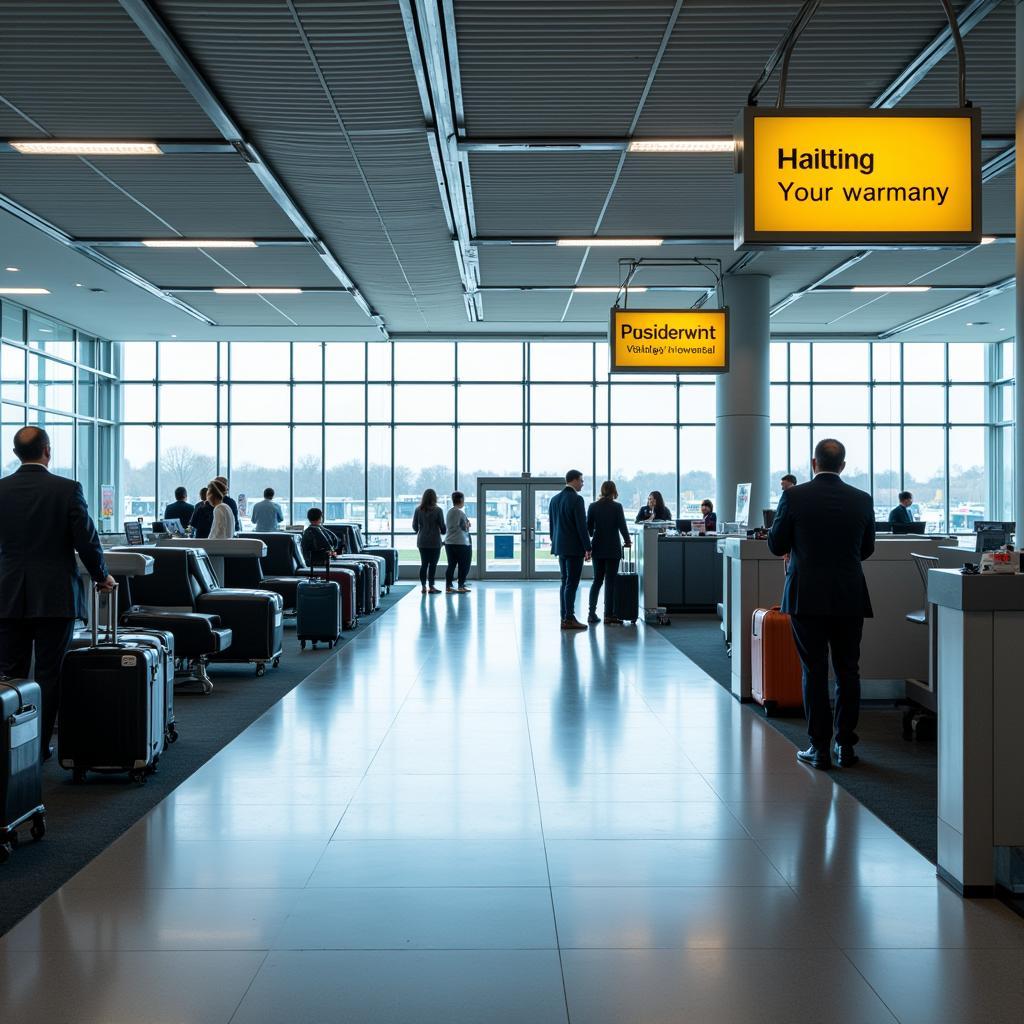 Car rental desks located in the arrivals hall of Brussels Airport