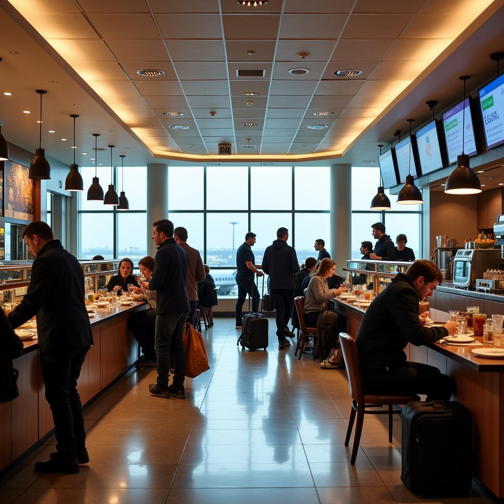 Busy 24-Hour Airport Restaurant Serving Travelers