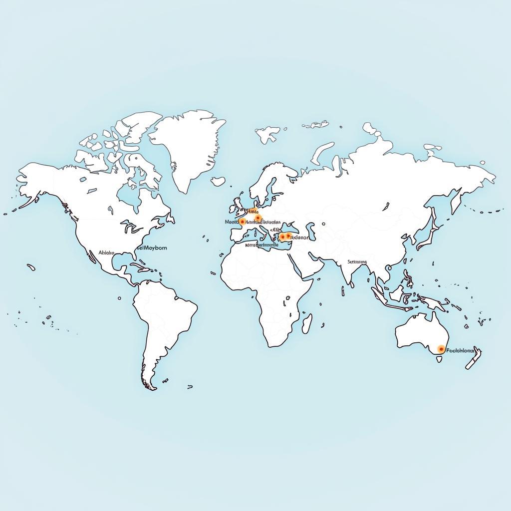 Map showcasing the global reach of Celebi NAS Airport Services, highlighting their presence in key airports around the world.