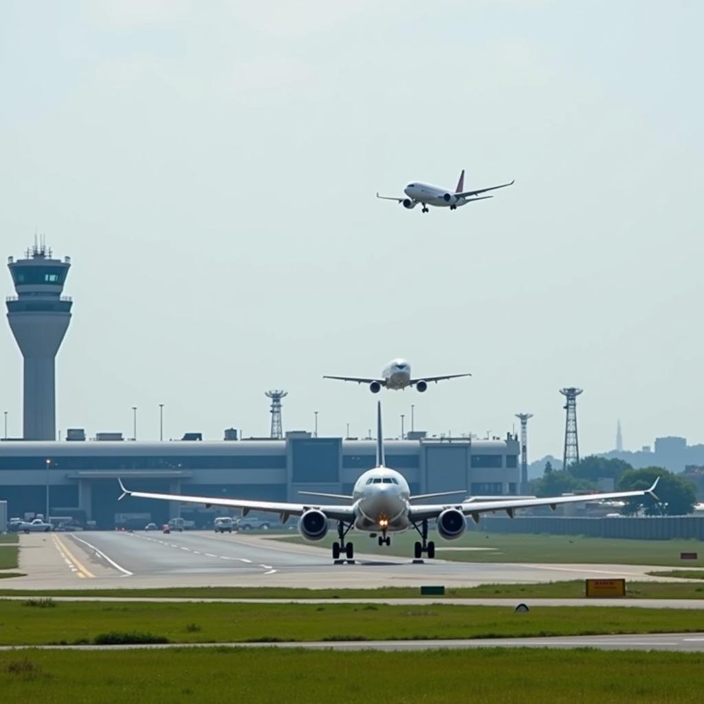 Chandigarh Airport Runway and Air Traffic Control Tower