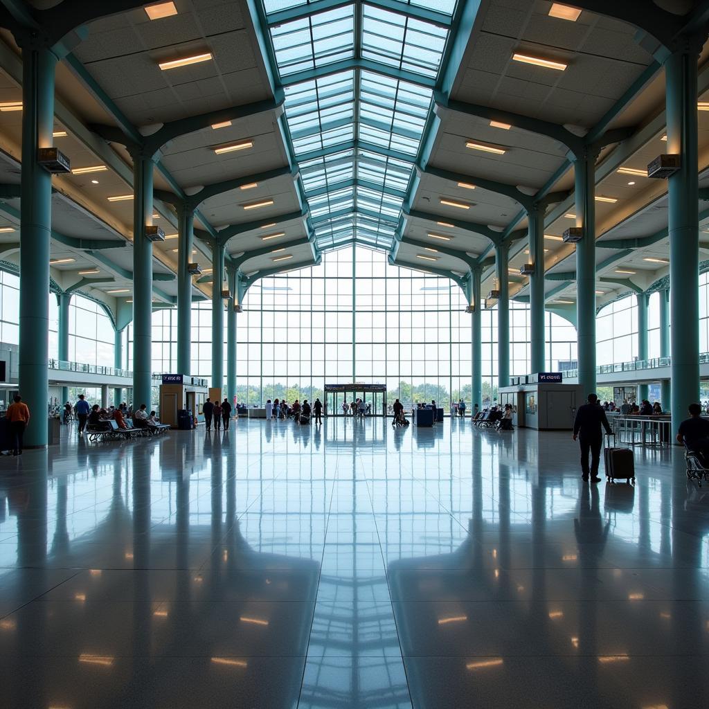 Modern and spacious terminal of Chandigarh International Airport (IXC), Haryana's main airport.