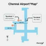 Chennai Airport Terminal Map Showing Terminal 1 & 4