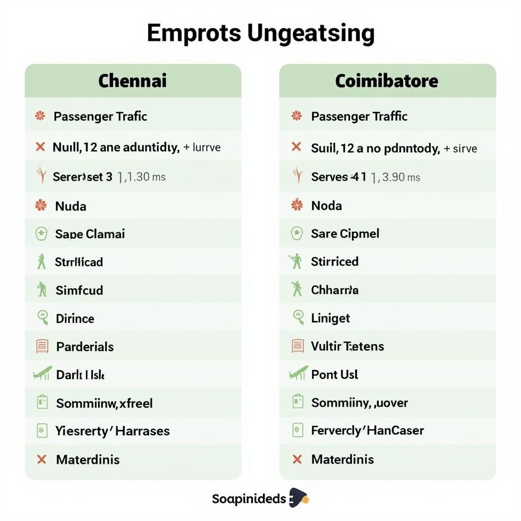 Comparison of Chennai and Coimbatore Airports