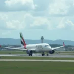 Airplane Landing at Da Nang Airport