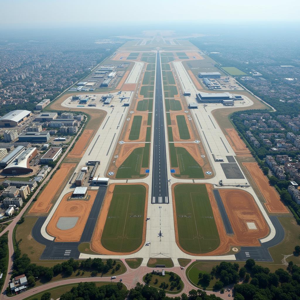 Aerial View of Delhi Airport