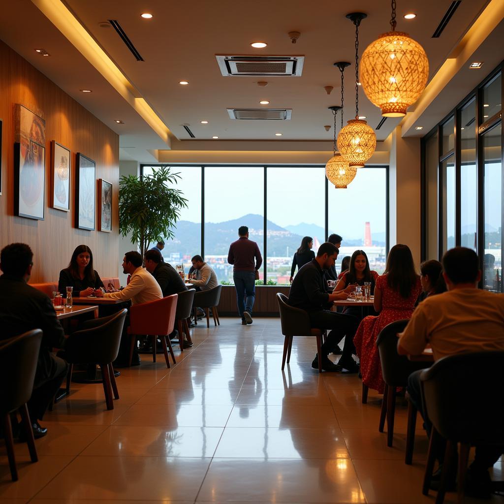 Interior of a Delhi Airport cafe