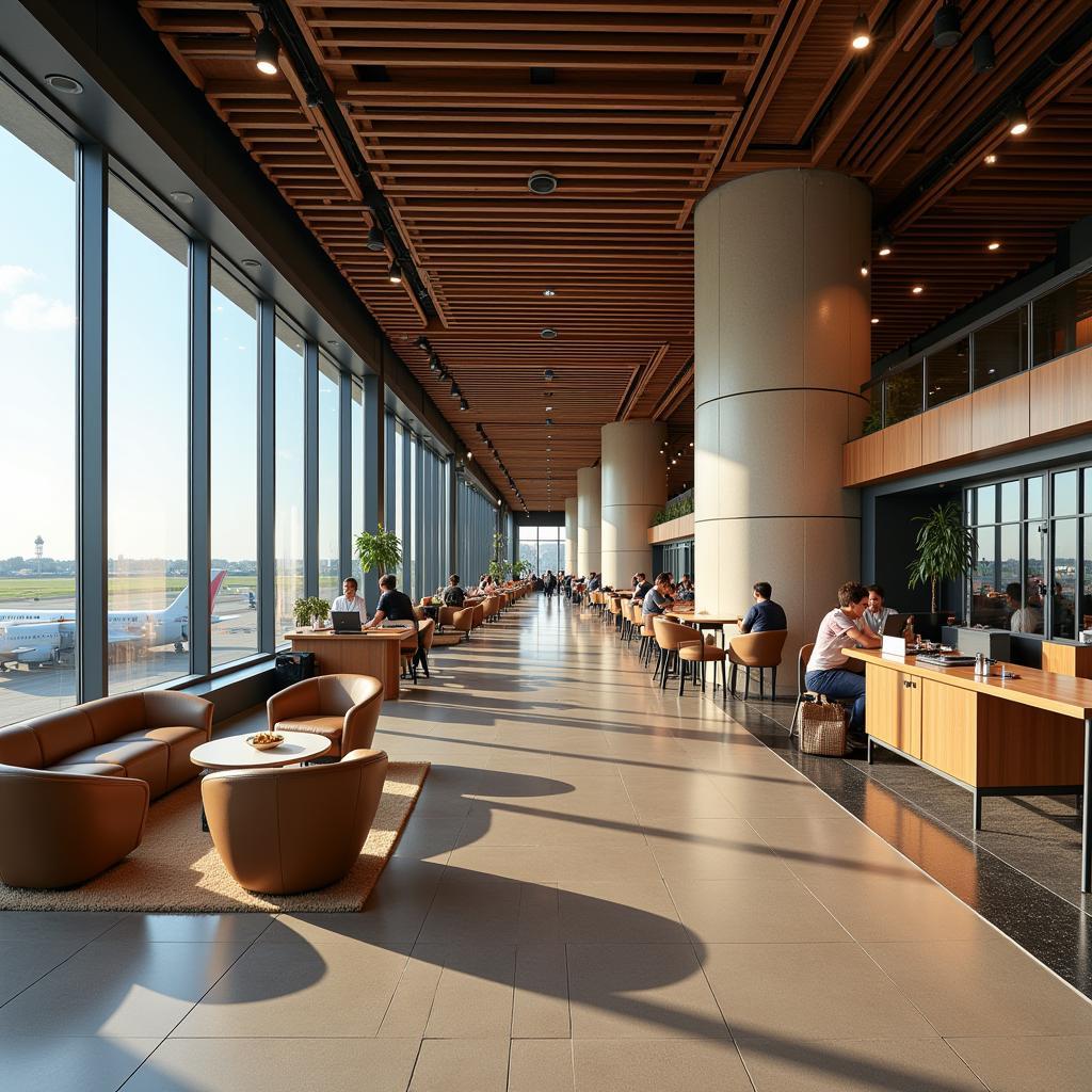 Modern Interior of a Delhi Airport Terminal 3 Lounge