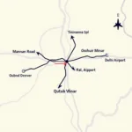 Delhi Airport to Qutub Minar Map Route