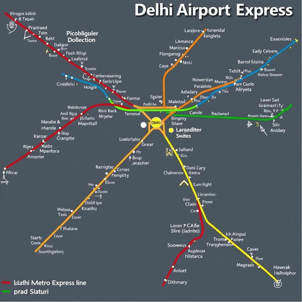 Delhi Metro Airport Express Line Route Map