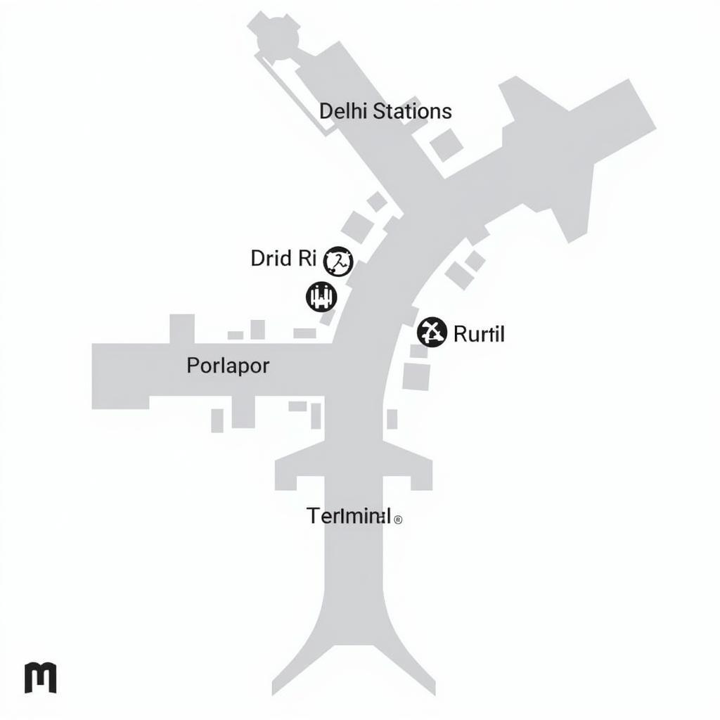 Map of Delhi Metro Stations at Indira Gandhi International Airport Terminals