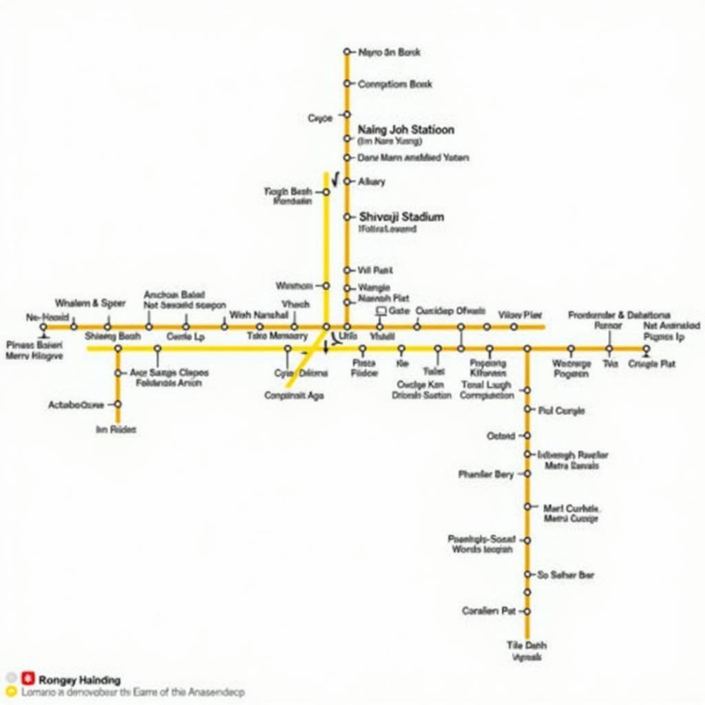 Delhi Metro Map Highlighting the Yellow Line