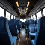 Comfortable interior of a Delhi to Chandigarh Volvo bus