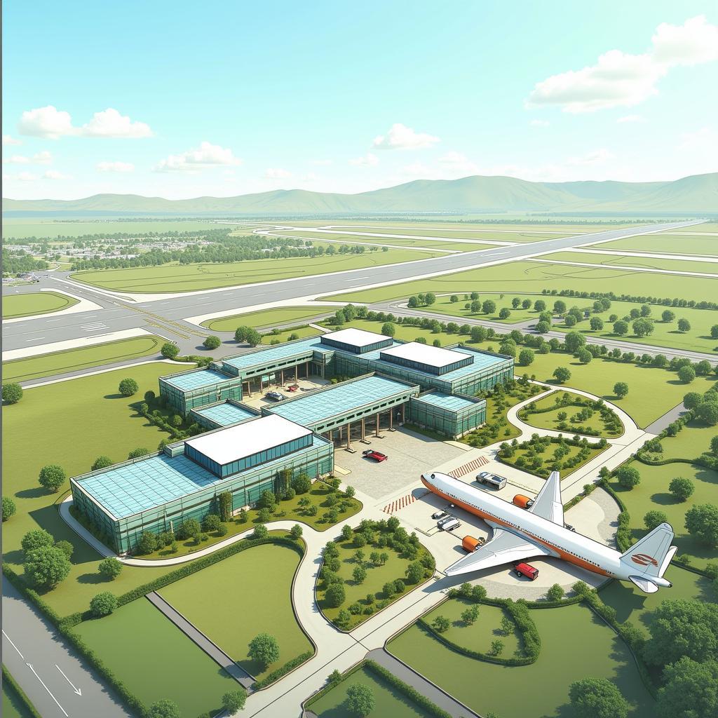 Artist's rendering of Dhubulia Airport's expansion plans