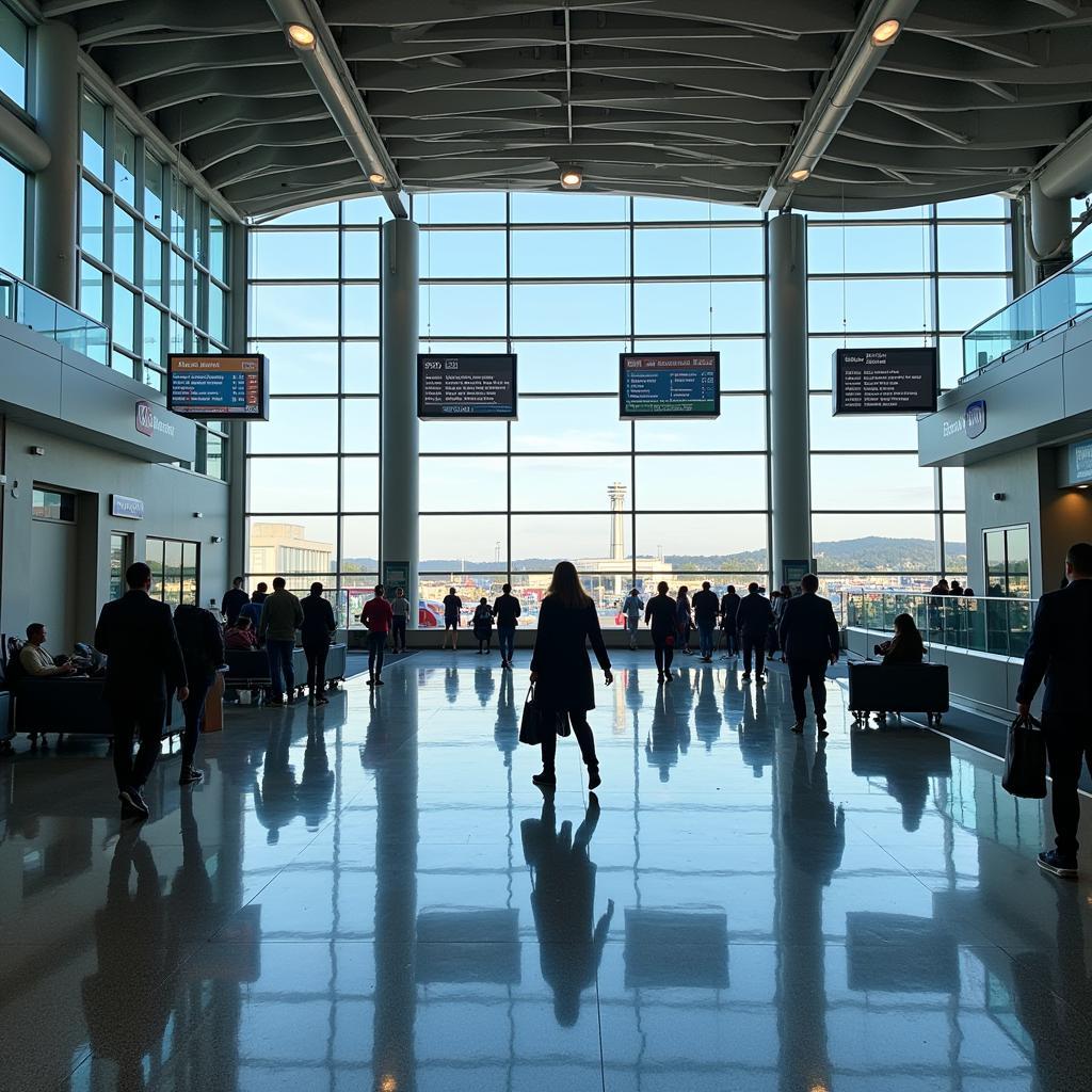 Modern terminal building at Dhubulia Airport