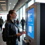 DigiYatra at Delhi Airport: Passenger using facial recognition for check-in.