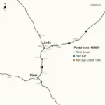 Distance Map from 452001 to Indore Airport