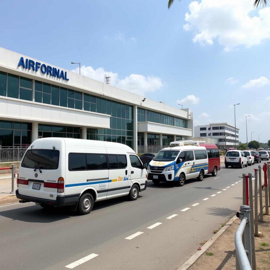 Diu Airport Transport Options - Taxis and local transport available outside Diu Airport.