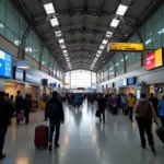 Busy Domestic Airport Terminal in India