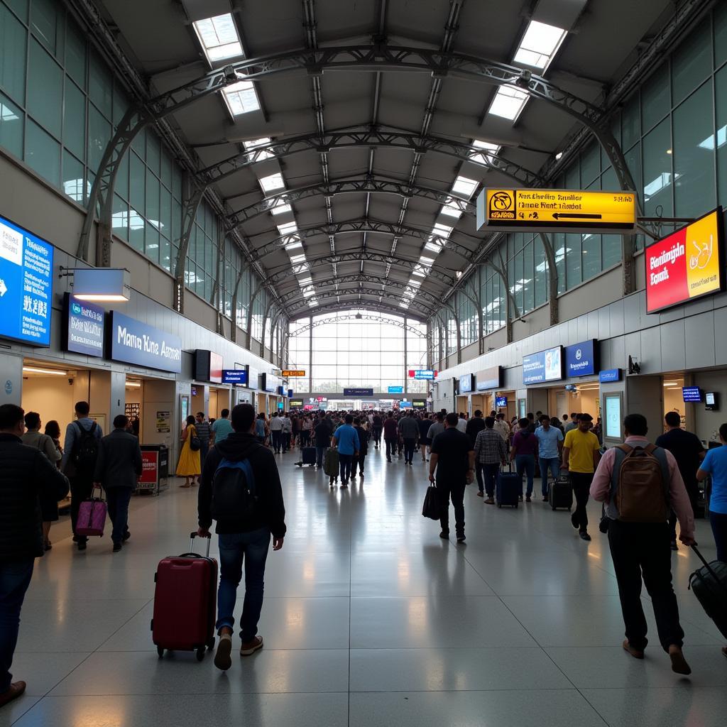 Busy Domestic Airport Terminal in India