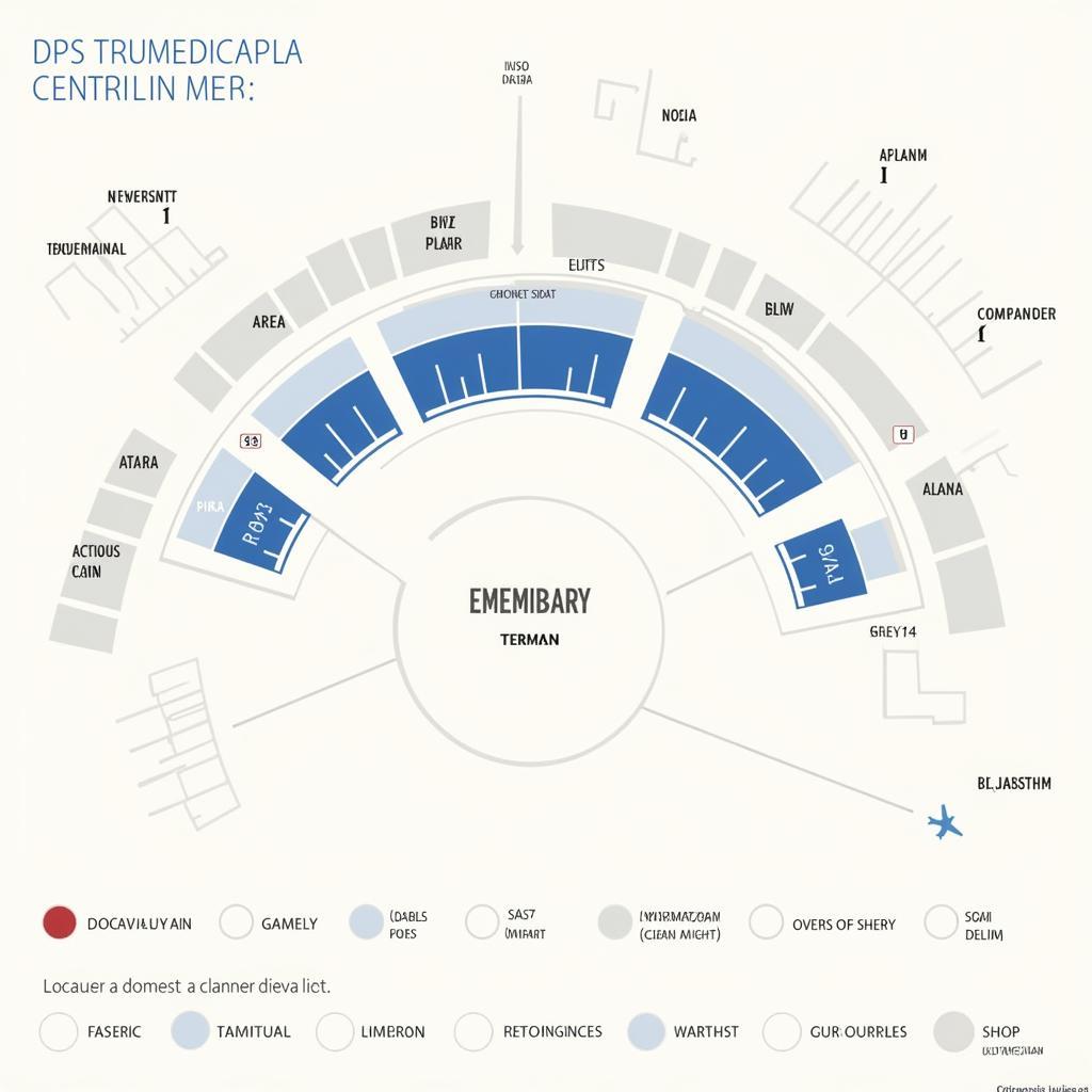 Map of DPS Airport terminals, highlighting key areas like gates, baggage claim, and amenities