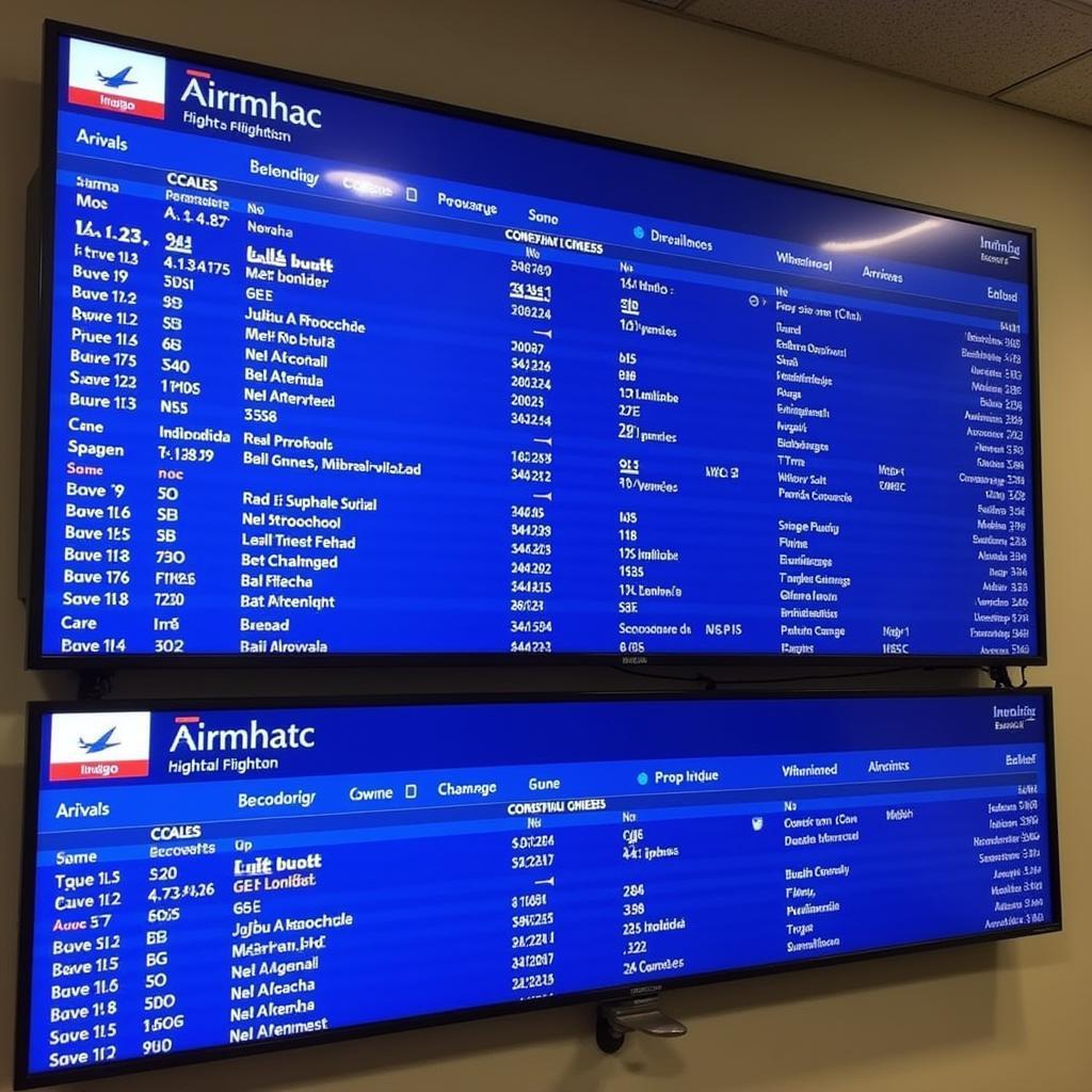 Dubai Airport Indigo Flight Information Screen