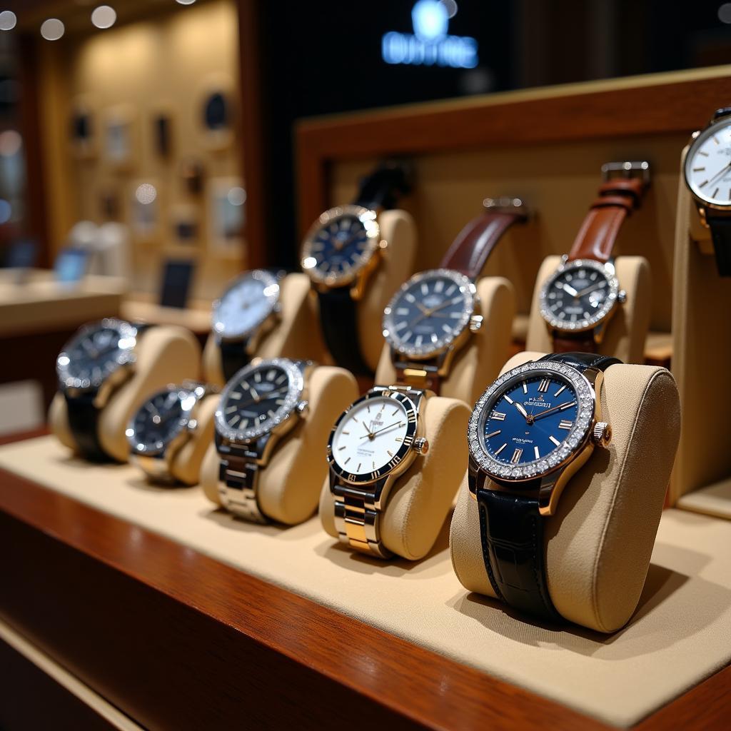 High-end watches on display at Dubai Duty Free