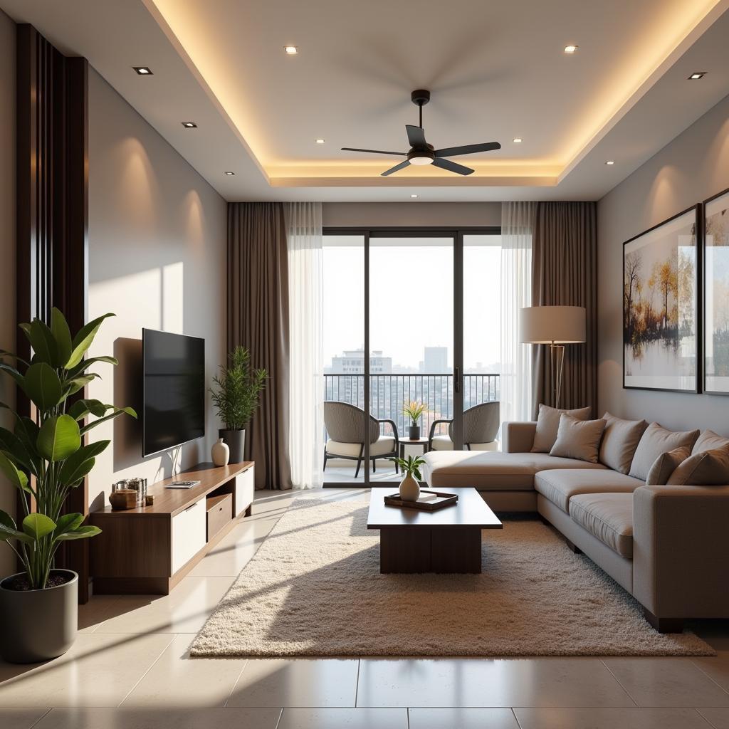 Modern Interior Design of a 2BHK Apartment in Dwarka