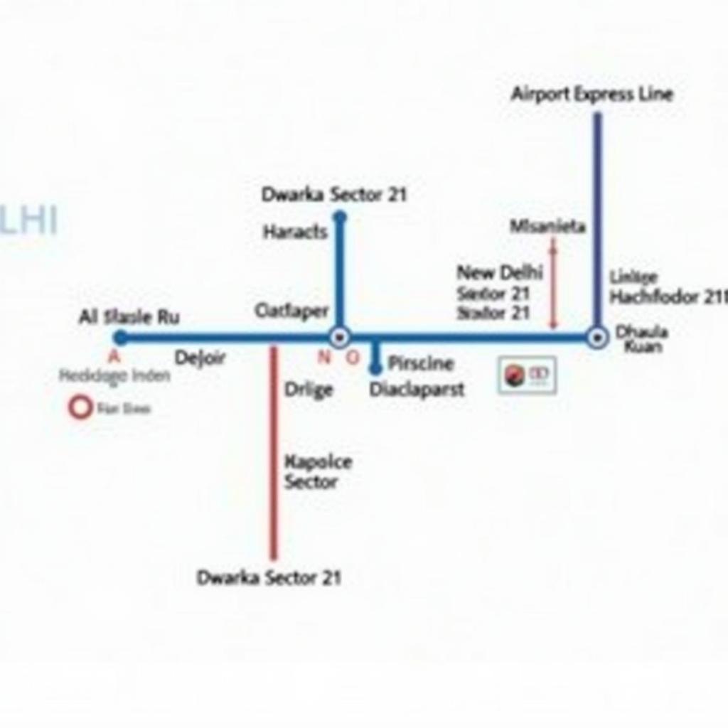 Dwarka Sector 21 to Airport Metro Route Map