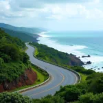 Scenic East Coast Road connecting Chennai and Mahabalipuram