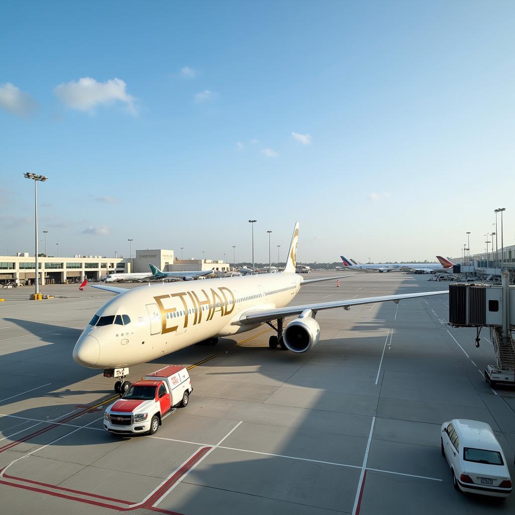 Etihad Airways plane at Abu Dhabi International Airport