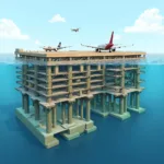 Floating Airport Platform Design Showing Interconnected Pontoons