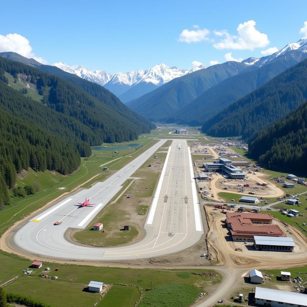 Aerial View of Gaggal Airport Expansion Project