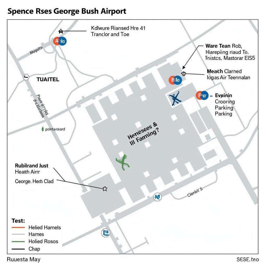 George Bush Airport Navigation Map