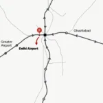 Map Showing Route from Ghaziabad to Delhi Airport