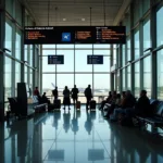 Departure gate at Goa International Airport