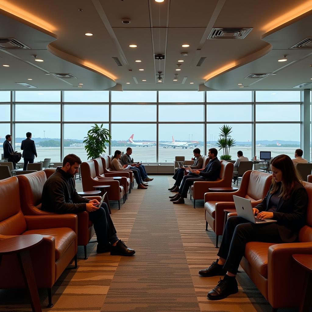 Comfortable Seating at Goa Airport Lounge