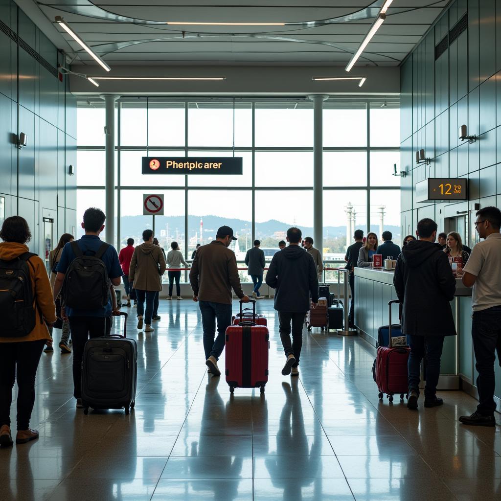 Goa Airport Terminal with Travelers