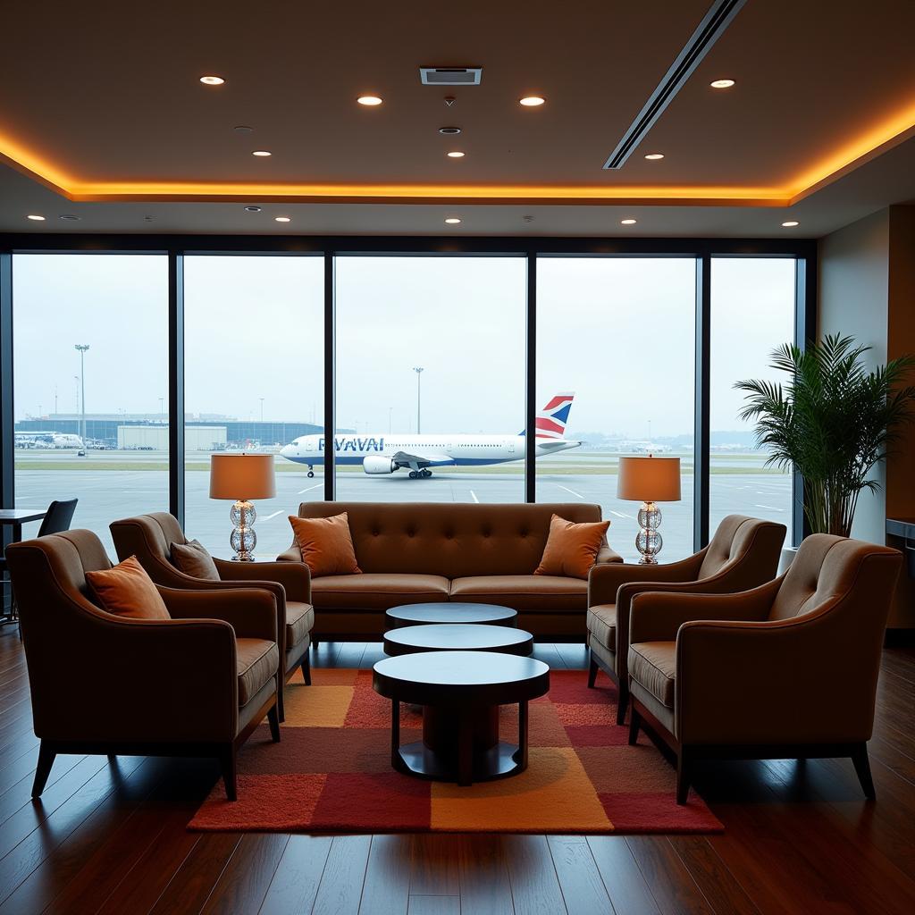 Comfortable seating area in the Guwahati Airport lounge