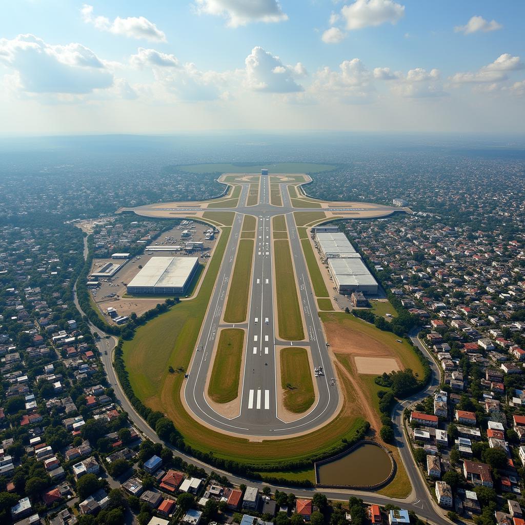 Aerial View of Gwalior Airport and Cityscape