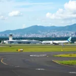 Gye Airport with Guayaquil city in the background