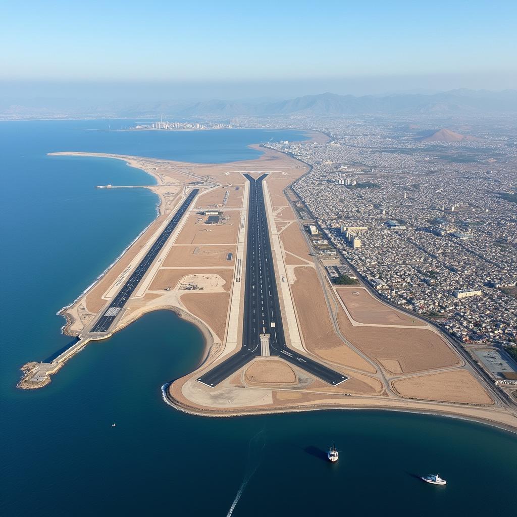 Aerial View of Haifa Airport Runway