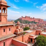 Hawa Mahal and Jaipur City Palace: A view showcasing the proximity of the two landmarks.