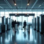 Passengers smoothly passing through airport security using HBS technology