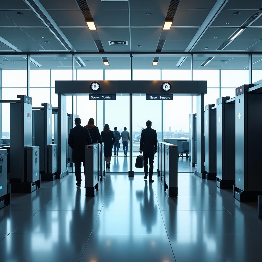 Passengers smoothly passing through airport security using HBS technology