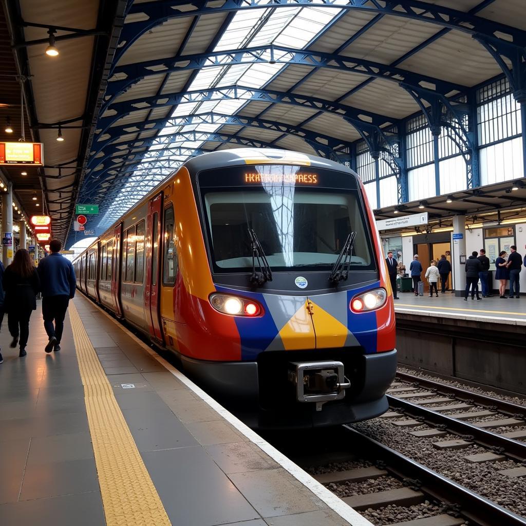 Heathrow Express Train Arriving at Paddington Station