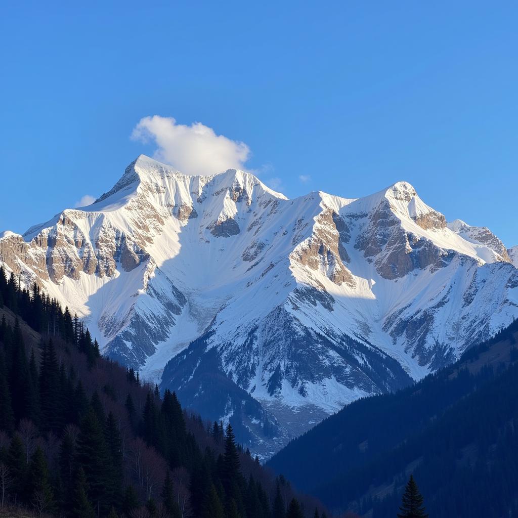 Himalayan Peaks from Auli