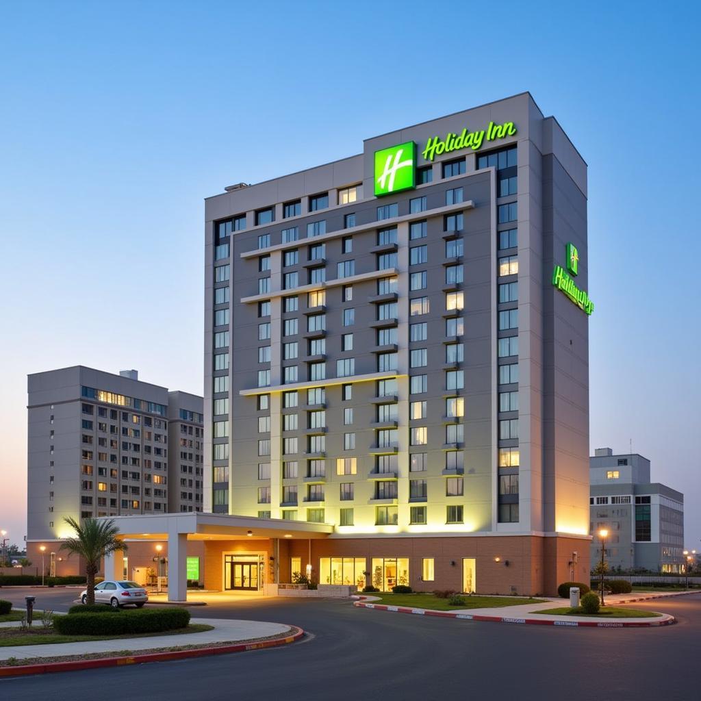 Exterior view of Holiday Inn Al Khobar Old Airport Road showing its modern architecture and convenient location