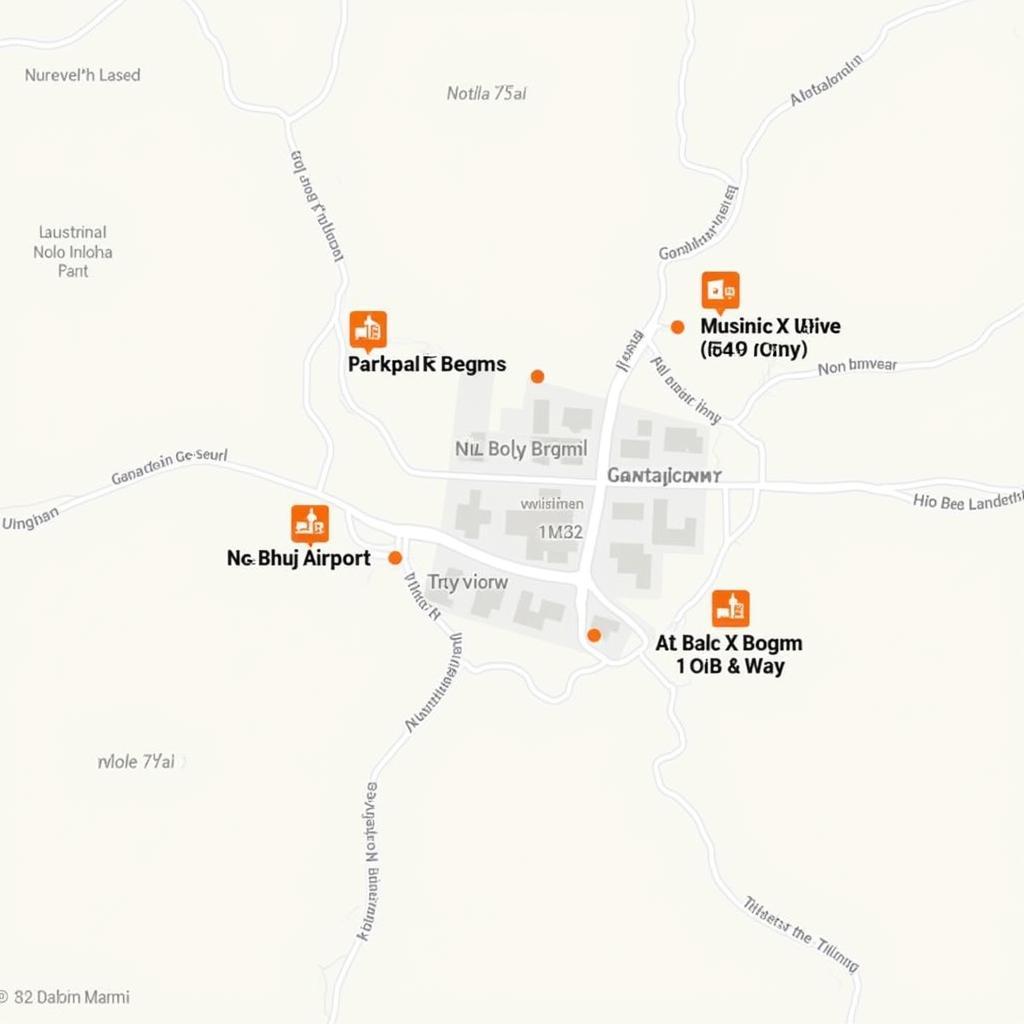 Map showing hotels near Bhuj Airport